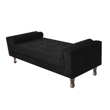 Imagem de Recamier Baú Félix Solteiro 120cm Suede Preto