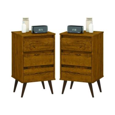 Imagem de Kit De 2 Mesas De Cabeceira Alecrim Retrô Freijo