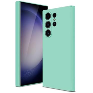 Imagem de Btstring Capa para Samsung Galaxy S23 Ultra, capa de silicone macio com proteção de câmera atualizada, capa fina à prova de choque com forro de microfibra antiarranhões, verde menta