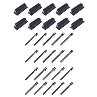 Imagem de Kit 10 Canoas Caixa Preta 18.3 + 20 Parafusos 55Mm X 6Mm