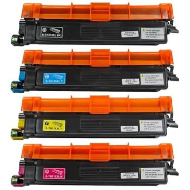 Imagem de Toner Compatível com Brother TN219, Kit 4 Cores, Preto, Ciano, Amarelo, Magenta