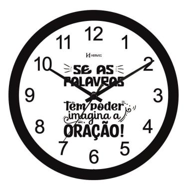 Imagem de Relógio De Parede Herweg Ref: 660147-034 Preto Oração