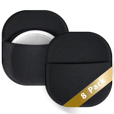 Imagem de Criyar Pacote com 8 suportes adesivos para AirTags, capa de rastreador de tecido elastano elástico, adequado para bagagem, roupas, mochilas, laptops e atividades ao ar livre, preto