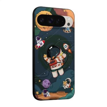 Imagem de WOFOLE Capa de telefone astronauta para Google Pixel 9 Pro XL para meninos meninas desenho fofo foguete design estética à prova de choque designer legal compatível com Google Pixel 9 Pro XL