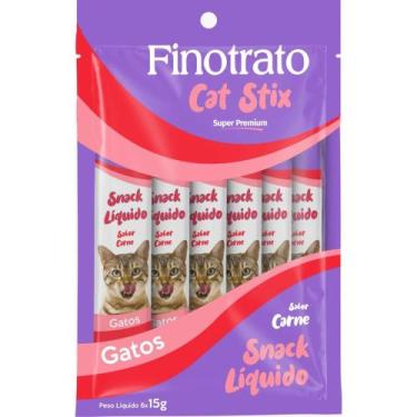 Imagem de Finotrato Cat Stix Combo Com 6 Unidades 15G Sabor Carne Snack Finotrat
