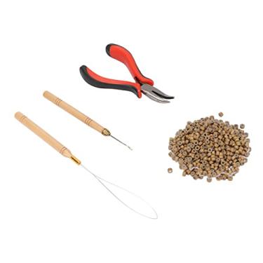 Imagem de Fafeicy Kit de Ferramentas de Extensão de Cabelo Com 200 Unidades de Anéis e Alicates de Silicone, Acessórios de Estilo Profissional para Salão de Beleza, Uso Doméstico, Alumínio Leve, Portátil (7# 200pcs anéis de silicone)
