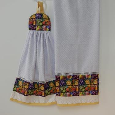 Imagem de Pano de Prato Gourmet de Cozinha e Seca Mão Atoalhado 100% Algodão | Artesanal, Felpudo, Alta Absorção, com Barrado Decorativo Kit 2 Peças