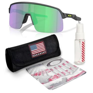 Imagem de OAKLEY Óculos de sol SUTRO Lite COURT Collection OO9463 em forma de escudo com kit oficial de óculos, Armação preta fosca | Lente jade Prizm Road
