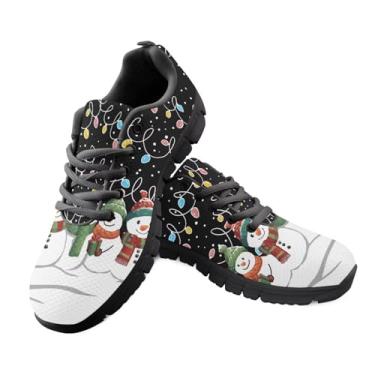 Imagem de Coloranimal Tênis esportivo esportivo de ginástica confortável Go Easy Walking com cadarço.., Bonecos de neve coloridos de Natal, 38 BR