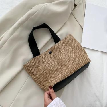 Imagem de Sacola de tecido grande estilo boêmio - bolsa preta espaçosa com fecho magnético, tecido durável para praia, ar livre, Preto