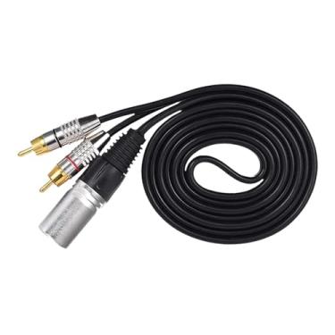 Imagem de Fxzqgnh Cabo de áudio Estéreo XLR Macho para 2 RCA Macho, Conector de Cabo de áudio Estéreo, Cabo Divisor em Y Prático, Acessórios para Mixer, Caixa de Som E