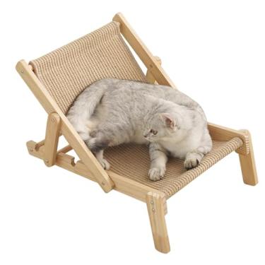 Imagem de Espreguiçadeira para gatos | Raspador ajustável para gatos - Ferramentas multifuncionais de afiar garras, suprimentos para animais de estimação de madeira maciça para gatinhos pequenos, médios e