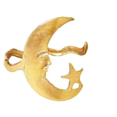 Imagem de Pulseira de lua e estrela para mulheres - Pulseira de lua crescente com estrela | Joia ajustável, pingente fashion para mulheres, adolescentes, mãe, irmã, filha, amigas, casais, Refer to description