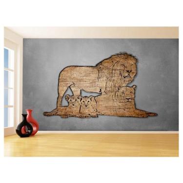 Imagem de Papel De Parede Animais Pop Art Familia Leões 3,5M Pxa426 - Você Decor