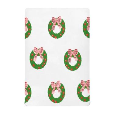 Imagem de Blueangle Jogo de lençol com elástico para berço – Conjunto de lençóis de guirlanda de Natal macio e respirável, serve para colchão de berço padrão (446)