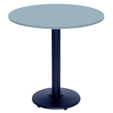 Imagem de Mesa Zeta Ferro Preto 75 Cm (alt) Disco Redondo Tampo Mdp Redondo 80 Cm (larg) X 2,50 Cm (alt) Cinza