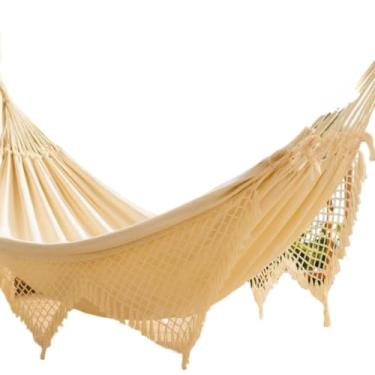 Imagem de Rede Casal Grande Reforçada para Descanso e Balanço Perfeita para Família, Quintal e Momentos de Relaxamento(Cru)