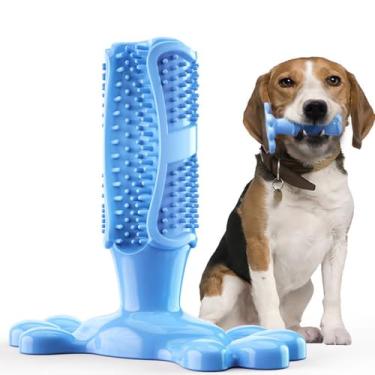 Imagem de Pau de Escova Dentes para Cães Brinquedos Limpeza Cuidado Bucal Dental Pets Borracha Natural Morder Remoção Tartaro e Placa Massagem Gengiva Hálito Diversão Duradoura
