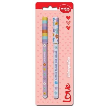 Imagem de Molin Caneta Esferográfica Love Daisy - 1,0mm - Tinta Azul - Blister com 2 Unidades