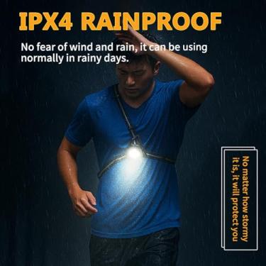 Imagem de Luocute Luz de Corrida No Peito, Farol Frontal LED Recarregável USB e Luz de Advertência Vermelha Traseira Com Alça Reflexiva para Corrida Noturna, Ciclismo, Caminhada, ângulo Ajustável (5 lâmpada)