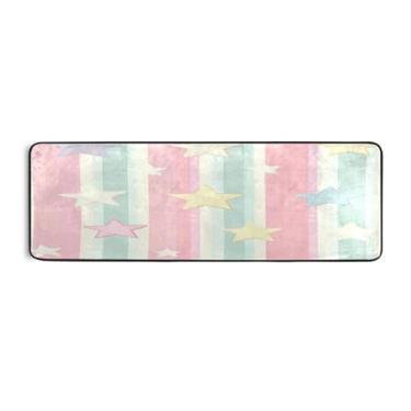 Imagem de Qilmy Tapete listrado Star Runner 183 x 61 cm, antiderrapante, antifadiga, confortável, tapetes longos, para quarto, sala de estar, banheiro, corredores, entrywa202