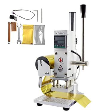 Imagem de Máquina de estampagem a quente, máquina de bronzeamento de couro de uso duplo com display digital, papel de madeira manual, prensa de cartão PVC, estampador, placa de base de escala completa para PVC