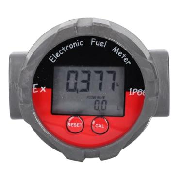 Imagem de Medidor de combustível, medidor digital de 2,5 cm, medidor de visor LCD de alta precisão para gasolina, querosene, E15, com PTFE e aço inoxidável, medidores de vazão