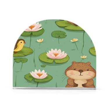 Imagem de xigua Porta-guardanapos de acrílico, porta-guardanapos de hamster de desenho animado fofo para mesas cozinha restaurante decoração de casa, suporte decorativo moderno para guardanapos de coquetel de