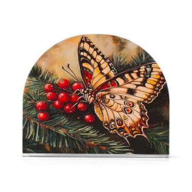 Imagem de xigua Porta-guardanapos retrô de borboleta e baga para mesas – Porta-guardanapos para cozinha, porta-guardanapos de mesa, porta-guardanapos de coquetel, porta-guardanapos de papel22