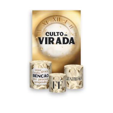 Imagem de Painel De Festa Vertical 1,50 x 2,20 + Trio De Capas Cilindro - Culto 