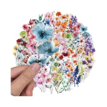 Imagem de Adesivos De Flores Com Tinta Transparente 50pcs Para Decoração De Broc