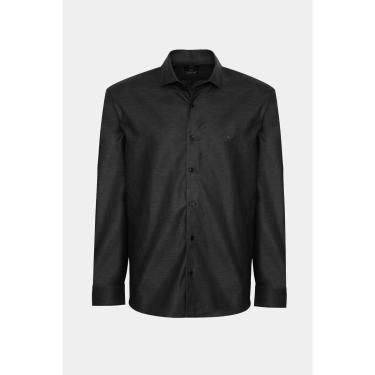 Imagem de Camisa Aramis Slim Manga Longa Algodão Pima Preto-Masculino