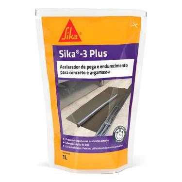 Imagem de Sika 3 Plus - Acelerador De Pega Argamassa e Concreto 1 Litro