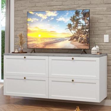 Imagem de Rack para TV até 70 Polegadas 160cm 4 Gavetas Branco Vik Madesa 04, Br