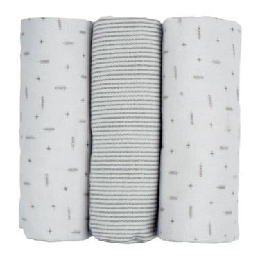 Imagem de Cueiro para Bebê Flanelado 03 Unidades Baby Joy Clássicos, Neutro 1