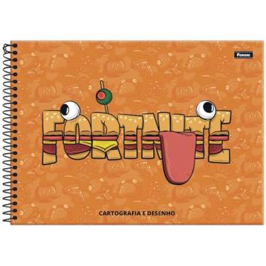 Imagem de Caderno de Desenho e Cartografia Fortnite FORONI - 80 Folhas (Laranja)