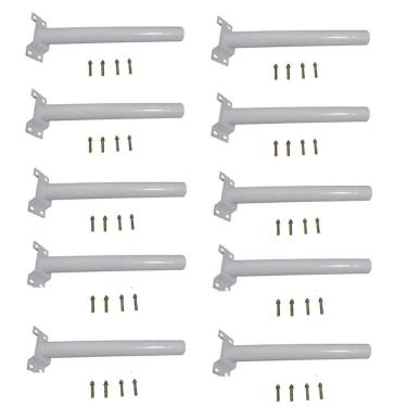 Imagem de Suporte Luminaria Solar Barra Poste Kit 10 Und Aço Rua