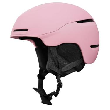 Imagem de JQF Gear Capacete de esqui capacete de snowboard para adultos, homens e mulheres, capacete de neve ajustável X13 com óculos para esportes de neve (óculos de esqui rosa fosco (máscara de esqui), médio)
