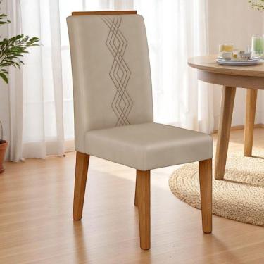 Imagem de Kit 02 Cadeiras De Jantar Estofada Yasmin Freijó Veludo Kraft- Mabe Magazine