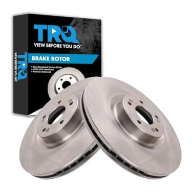Imagem de TRQ Conjunto de rotores de freio dianteiro compatível com 2017 Genesis G80 2012-2016 Hyundai Equus 2015-2016 2015-2017 Kia K900