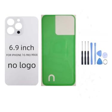 Imagem de STYCES Substituição de vidro da tampa traseira traseira para iPhone 16pro de 6,3 polegadas e para iPhone 16promax 6,9 polegadas (sem logotipo), com kit de ferramentas de reparo, adesivo pré-instalado