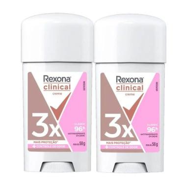 Imagem de Kit 2 Desodorante Rexona Clinical Creme Classic 58g Cada