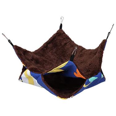 Imagem de Alomejor Rede para Gatos, Lona Quente e Cama Suspensa de Veludo para Hamsters e Pequenos Animais de Estimação, Saco de Dormir Montado Em Gaiola (34 * 34)