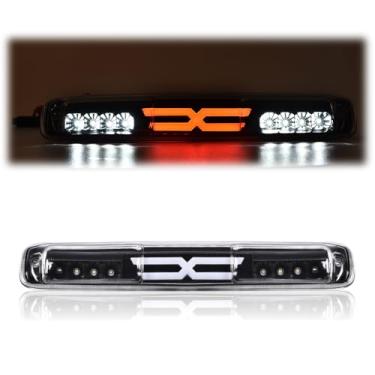 Imagem de G-PLUS Lâmpada de carga de luz de freio traseira LED 3ª compatível com Chevy Silverado/GMC Sierra 1500 2500 3500 e HD 1999-2007, lente transparente preta caixa 16525205, 5978318 Tipo X