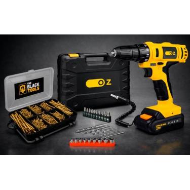 Imagem de Parafusadeira Furadeira Impacto 10mm A Bateria Bivolt Com Kit 99 Peças