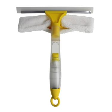 Imagem de Rodo De Limpeza 2 Em 1 Com Spray E Luva De Algodão - Brilho E Praticidade Para Seus Vidros!