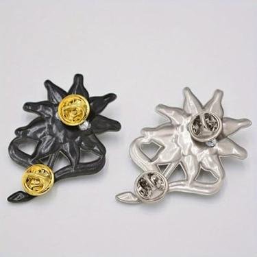 Imagem de Vintage Áustria Alpes Alemães Edelweiss Emblema Broche Copo Emblema Acessórios Uniforme, width: 2.09inches, Metal, Sem Pedra Preciosa
