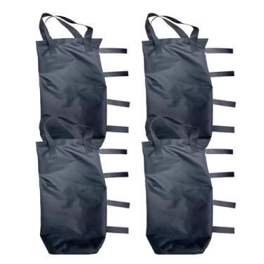Imagem de BAHULA Sacos de areia com peso de dossel, 4 pacotes de sacos de areia impermeáveis para barraca pesos de perna sacos de areia para jardim ao ar livre tenda dossel sombras guarda-chuva, preto, 43 x 38