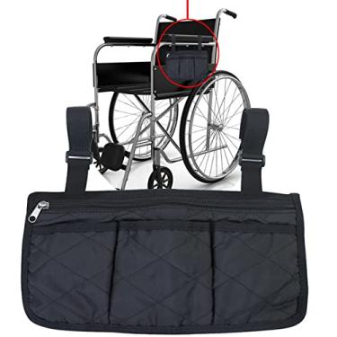 Imagem de Bolsa de armazenamento lateral universal para cadeira de rodas Suporte lateral de armazenamento bolsa de andador bolsa de scooter para cadeira de rodas bolsa de apoio de braço organizador lateral de