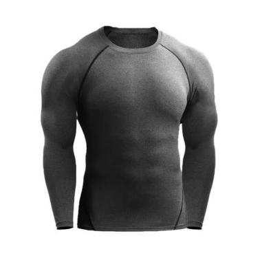 Imagem de Camiseta de Compressão Masculina para Corrida e Academia - Manga Longa
